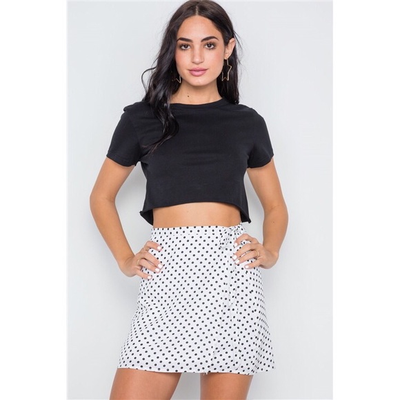 White Polka dot wrap skirt - Picture 3 of 5
